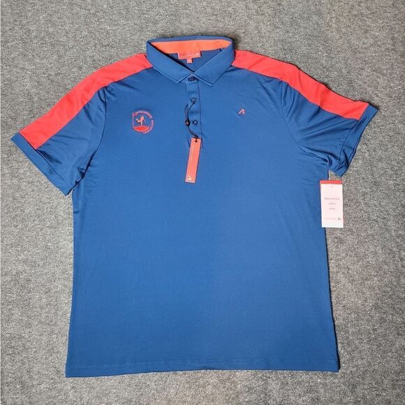 Redvanly Evans Golf Polo Mens Size Xl Purepoly Tech  Admiral Blue Red New - Picture 1 of 11